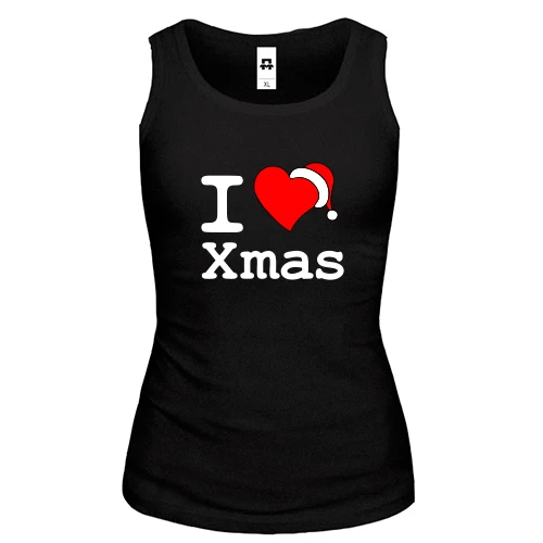 Жіноча майка з написом "I love Xmas"