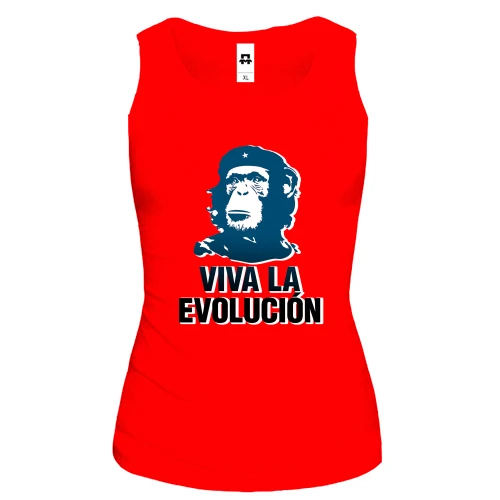Женская майка с надписью "Viva la Evolution"