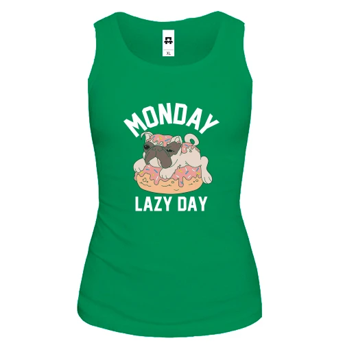 Женская майка Monday Lazy Day Собака