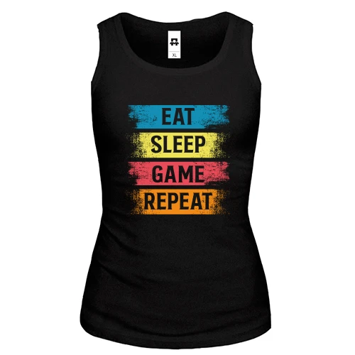 Женская майка Eat Sleep Game Repeat
