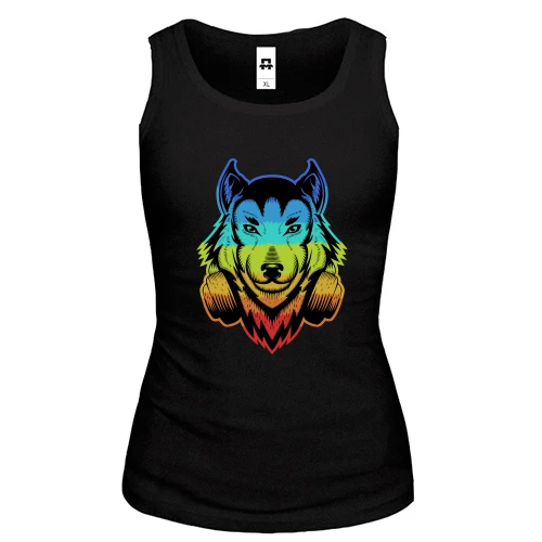 Женская майка Rainbow Wolf