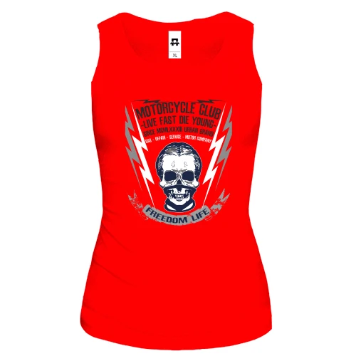 Женская майка, красный, Motorcycle Club Freedom Life
