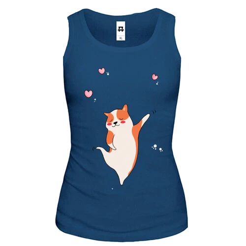 Жіноча майка Cat with hearts