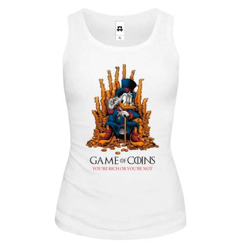 Жіноча майка, білий, Game of coins