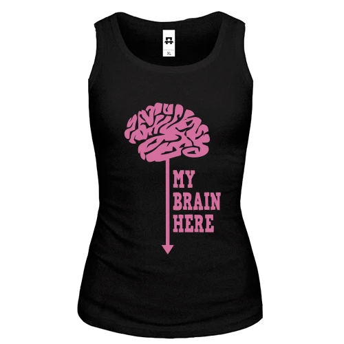 Женская майка My brain here