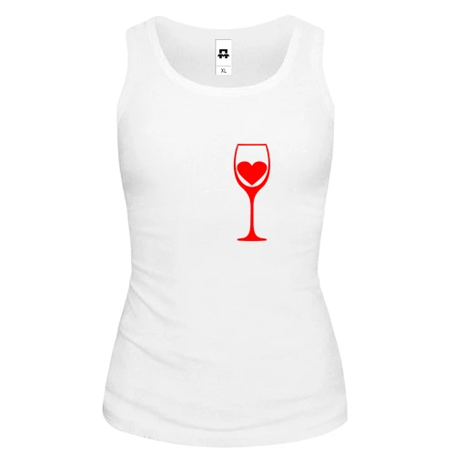 Женская майка My heart in wine.