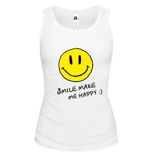 Женская майка Smile Make me happy