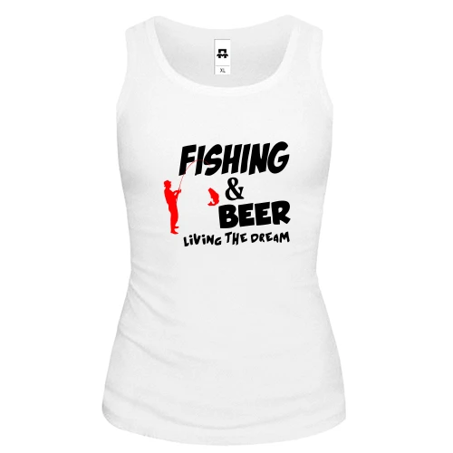 Женская майка Fishing and beer