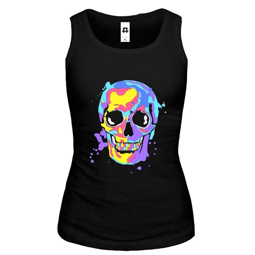 Женская майка Skull pop art