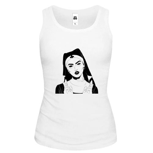 Женская майка Nun with black eyes