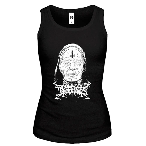 Женская майка Nun with a cross on her forehead