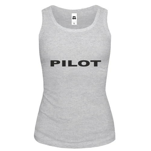 Женская майка, серый меланж, Pilot
