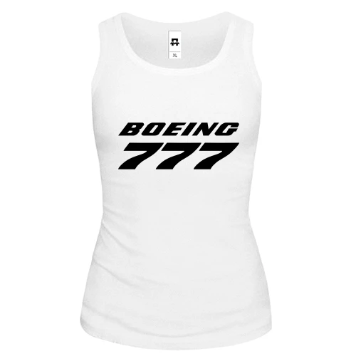 Женская майка, белый, Boeing 777 лого