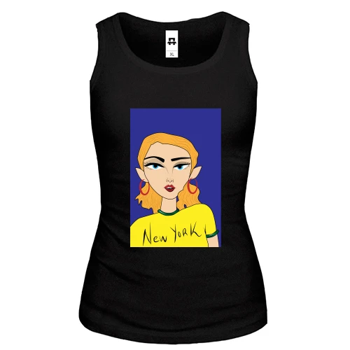 Женская майка Blonde in a yellow t-shirt