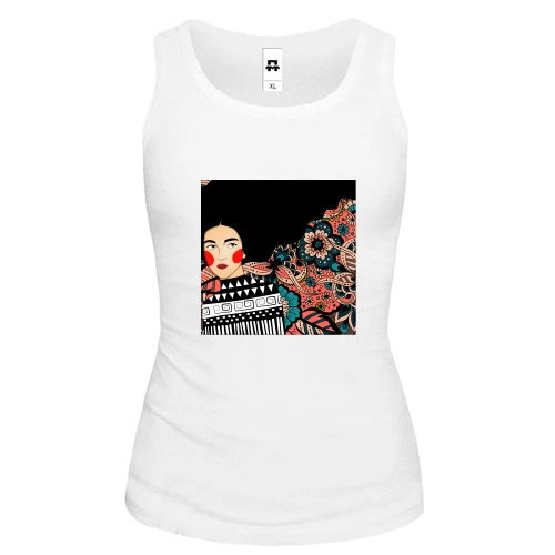 Женская майка Brunette with pattern
