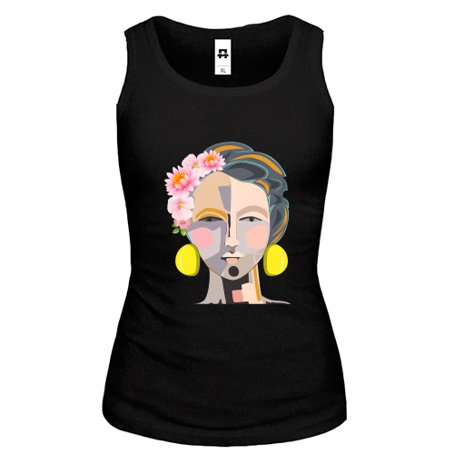Женская майка Woman with pop art portrait