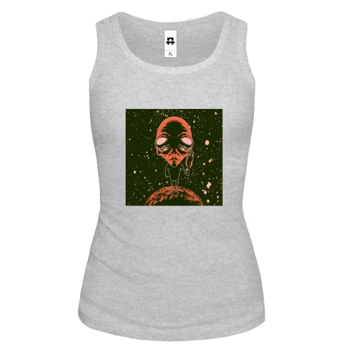 Женская майка Alien on the moon