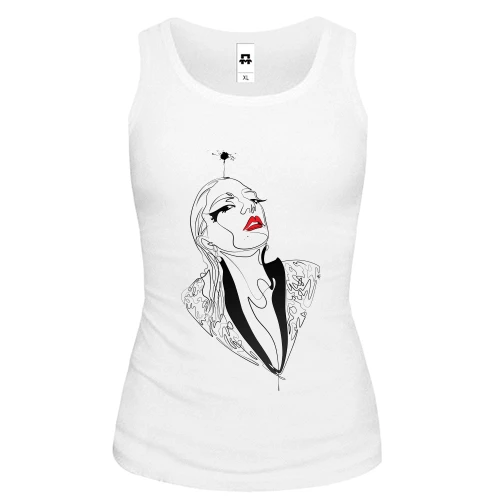 Женская майка Girl with red lips