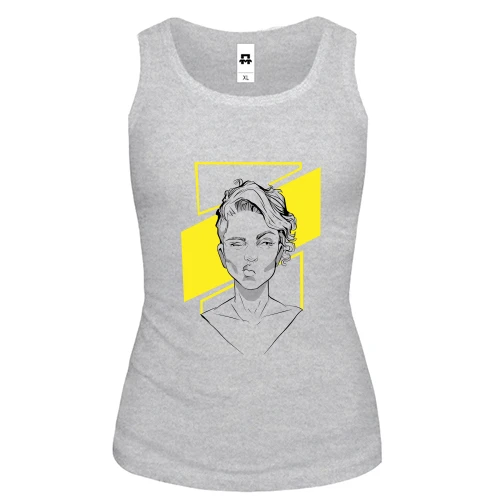Женская майка Girl portrait art yellow