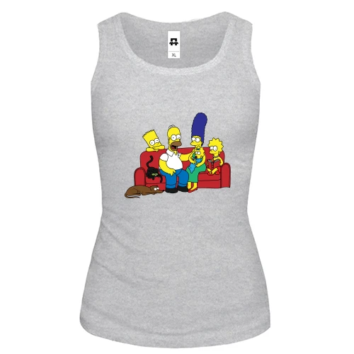 Женская майка, Серый меланж, Simpsons family