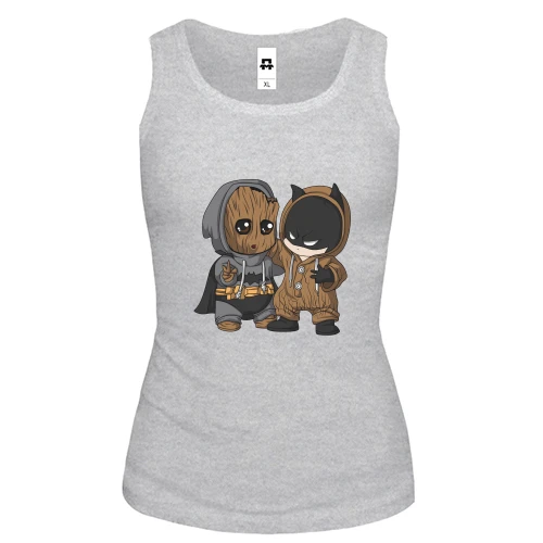 Жіноча майка Baby groot and batman