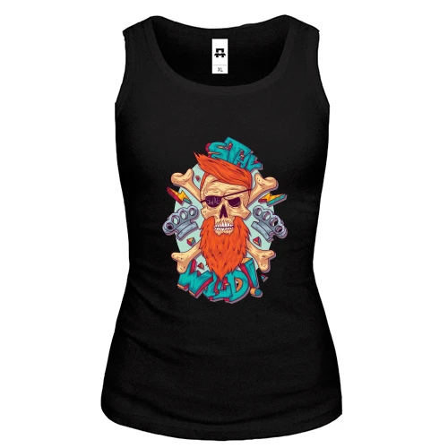 Жіноча майка Skull with a red beard