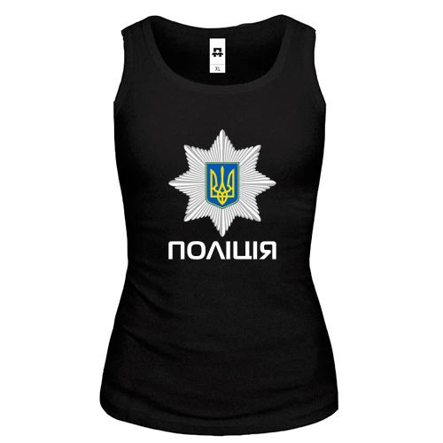 Жіноча майка з великою емблемою поліції