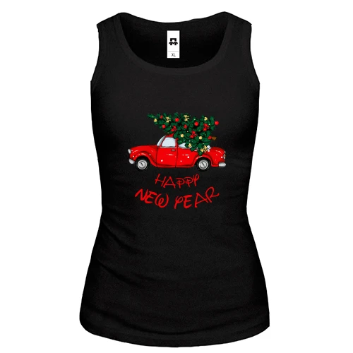 Жіноча майка Happy Ney Year red car