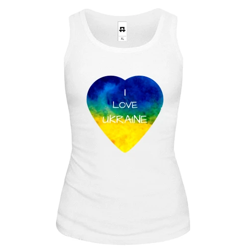 Женская майка "I love Ukraine" на сердце