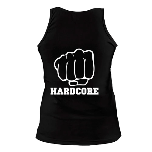 Женская майка с кулаком и надписью Hardcore