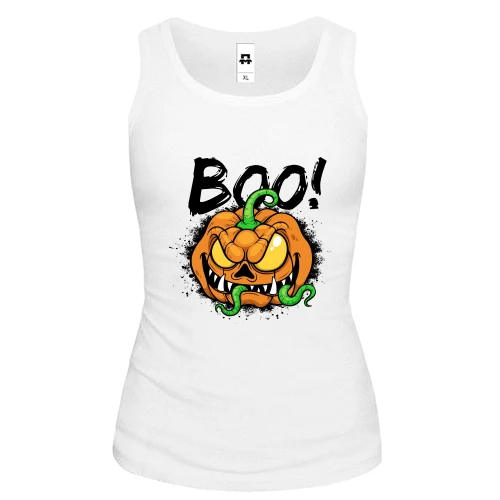 Жіноча майка з жахливим гарбузом "BOO!"