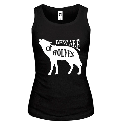 Женская майка beware of wolves