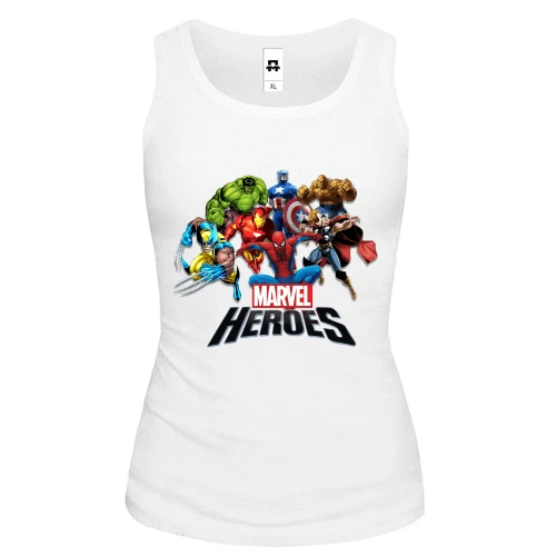 Женская майка, Белый, Marvel Heroes (2)