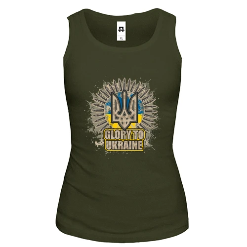 Жіноча майка Glory to Ukraine (з патронами)
