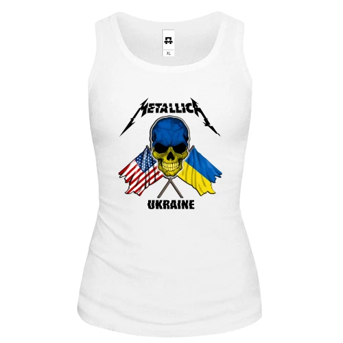 Женская майка, белый, Metallica Ukraine
