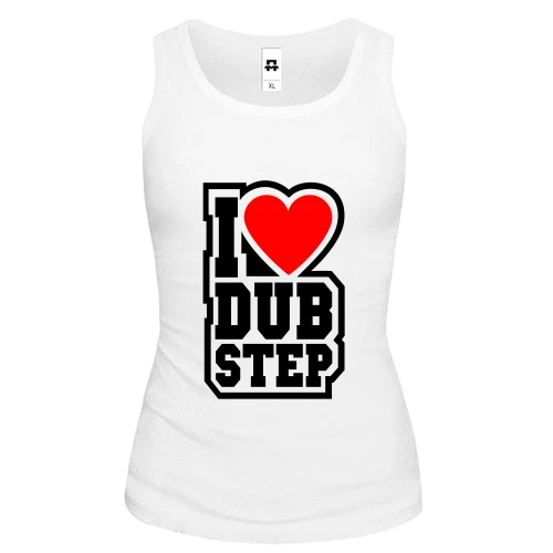 Женская майка I love dub step