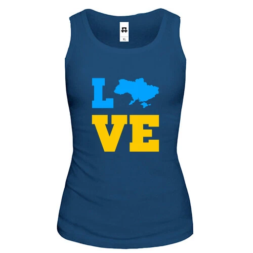 Жіноча майка LOVE з мапою України