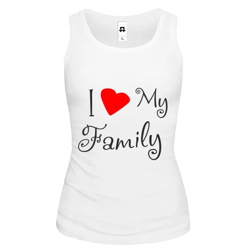 Женская майка I Love My Family