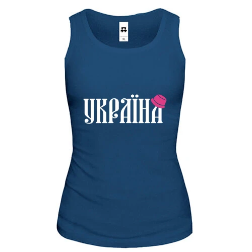 Жіноча майка з написом Україна (з рожевою панамою)