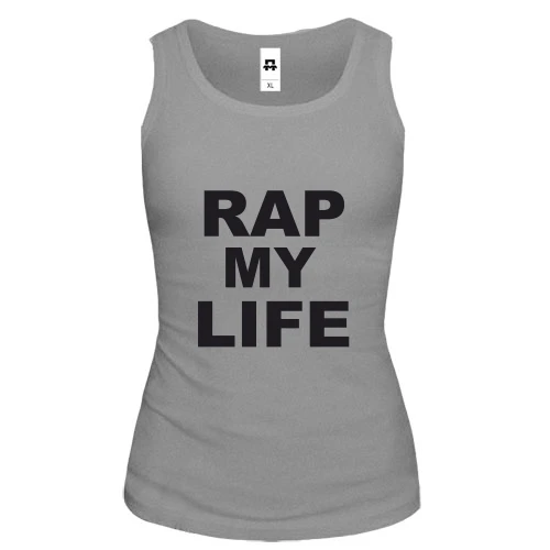 Женская майка Rap my life