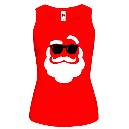 Жіноча майка з Сантою в темних окулярах (Cool Santa)