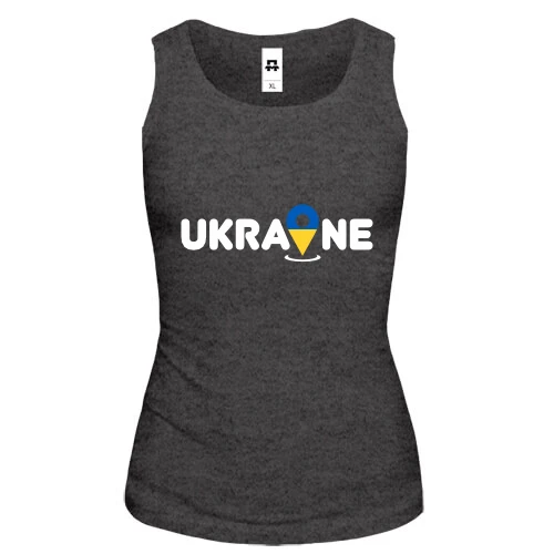 Жіноча майка з принтом "Локація Україна"