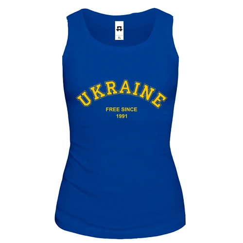 Женская майка Ukraine free since 1991