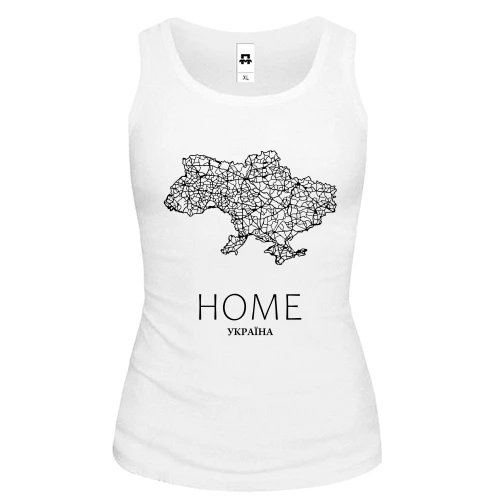Женская майка с картой Украины "Home"