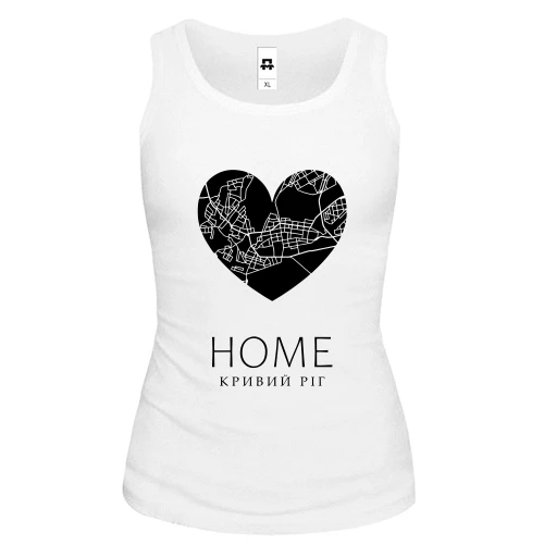 Жіноча майка з серцем "Home Кривий Ріг"