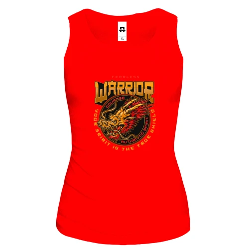 Женская майка с золотым драконом Fearless Warrior