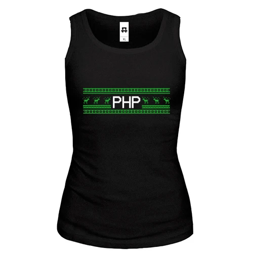 Женская майка "PHP и олени"