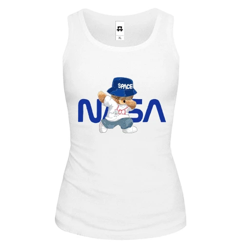 Женская майка с медвеженком "NASA"