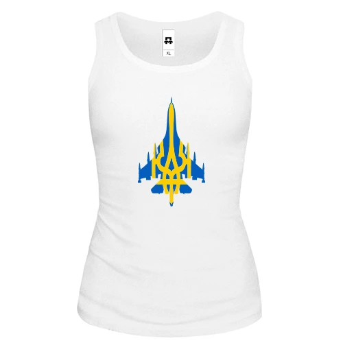 Женская майка, белый, "Авиация Украине"