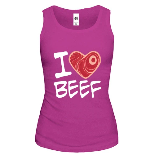 Женская майка "I love Beef"